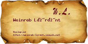Weinreb Lóránt névjegykártya